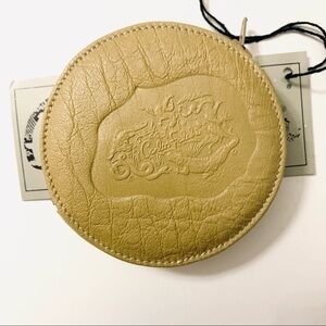 THE BUFFALO BAG Round Coin Pouch Mini Wallet, ocher